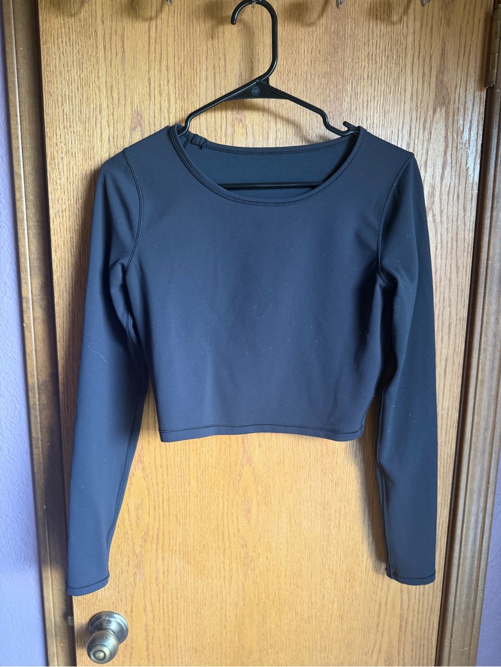 Black Long-Sleeve Cropped Top - lululemon